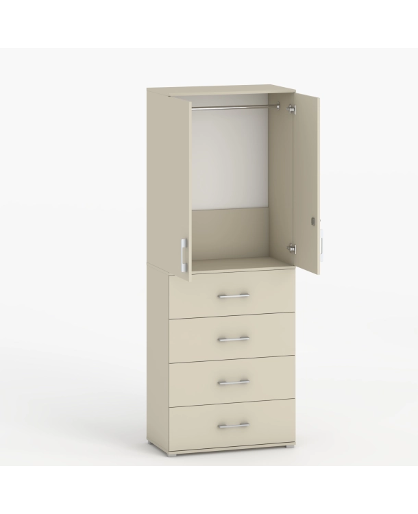 Szafa na ubrania z drążkiem Pola 215 - 4 szuflady 60 / 70 / 80 cm Kaszmir